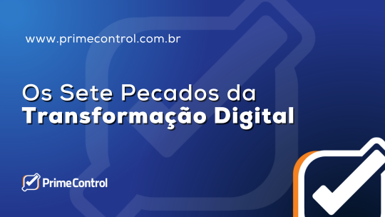 Imagem com o título "Os Sete Pecados da Transformação Digital"