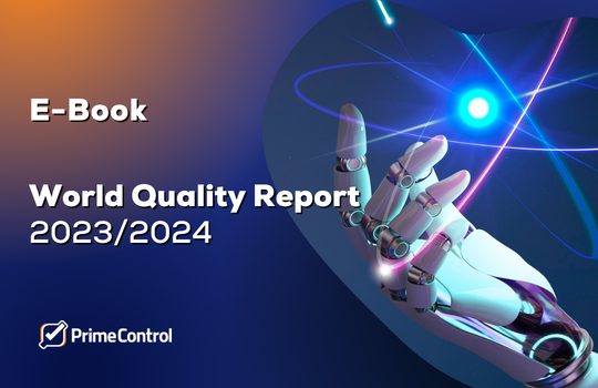 Imagem ilustrativa contendo o título "World Quality Report 2023/2024"